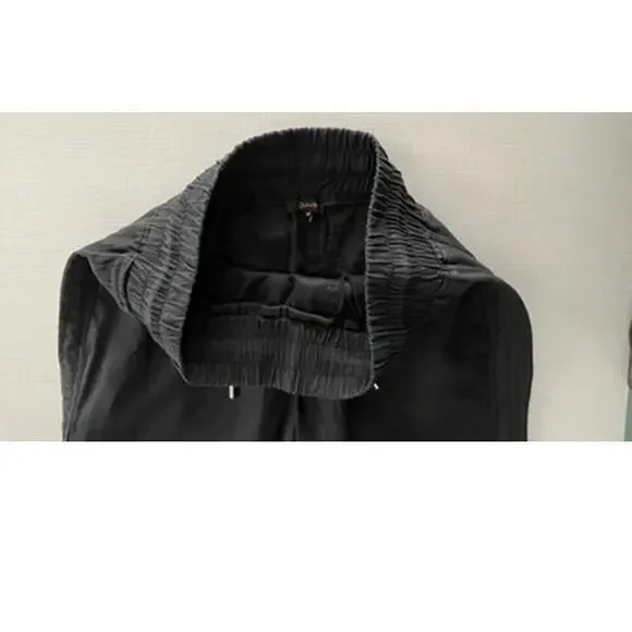 Quince Sz M Wide Leg Linen Pants Black Elastic Breezy Vacation Travel Relaxed - Picture 8 of 16